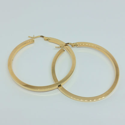 Náušnice ze žlutého zlata 14k . Kruhy . 4,46g . stav A1