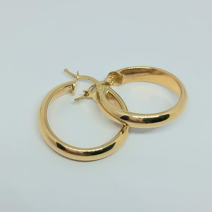 Náušnice ze žlutého zlata 14k . Kruhy . 3,42g . stav A1
