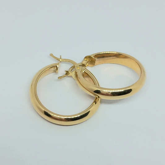 Náušnice ze žlutého zlata 14k . Kruhy . 3,42g . stav A1
