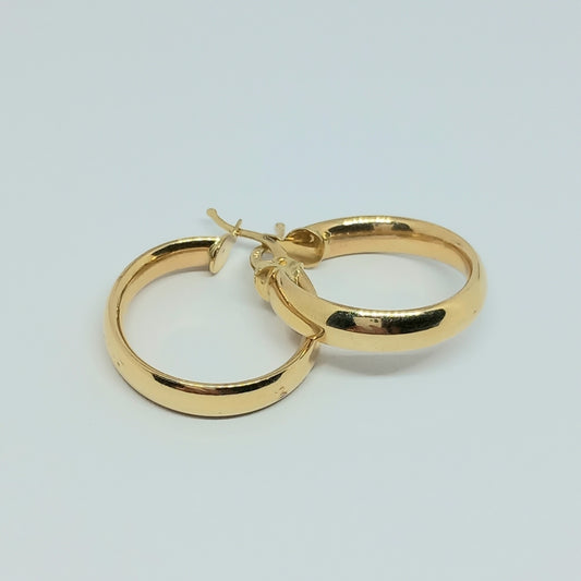 Náušnice ze žlutého zlata 14k . Kruhy . 3,49g . stav A1