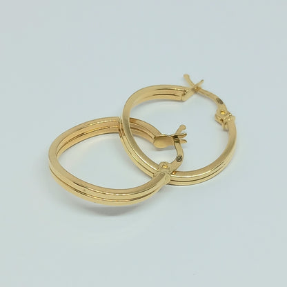 Náušnice ze žlutého zlata 14k . Kruhy . 2,44g . stav A1