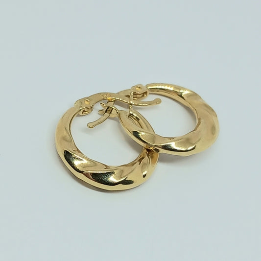 Náušnice ze žlutého zlata 14k . Kruhy . 1,90g . stav A1