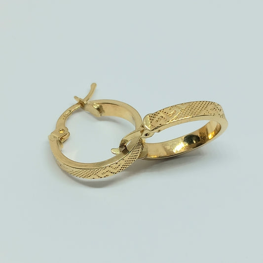 Náušnice ze žlutého zlata 14k . Kruhy . 1,56g . stav A1