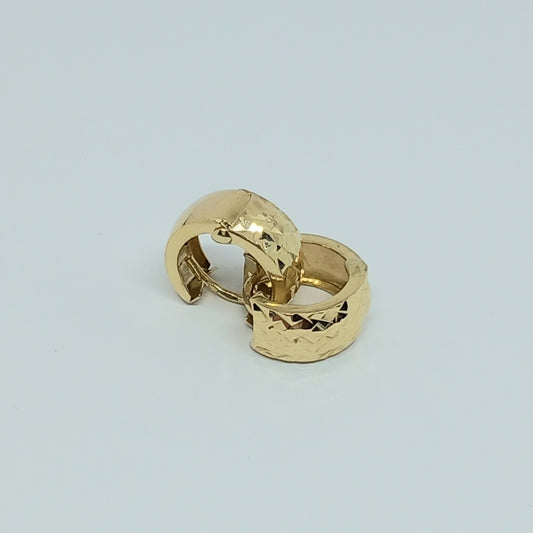 Náušnice ze žlutého zlata 14k . Kruhy . 1,73g . stav A1