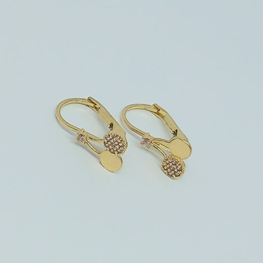 Náušnice ze žlutého zlata 14k . Visací . 1,46g . stav A1