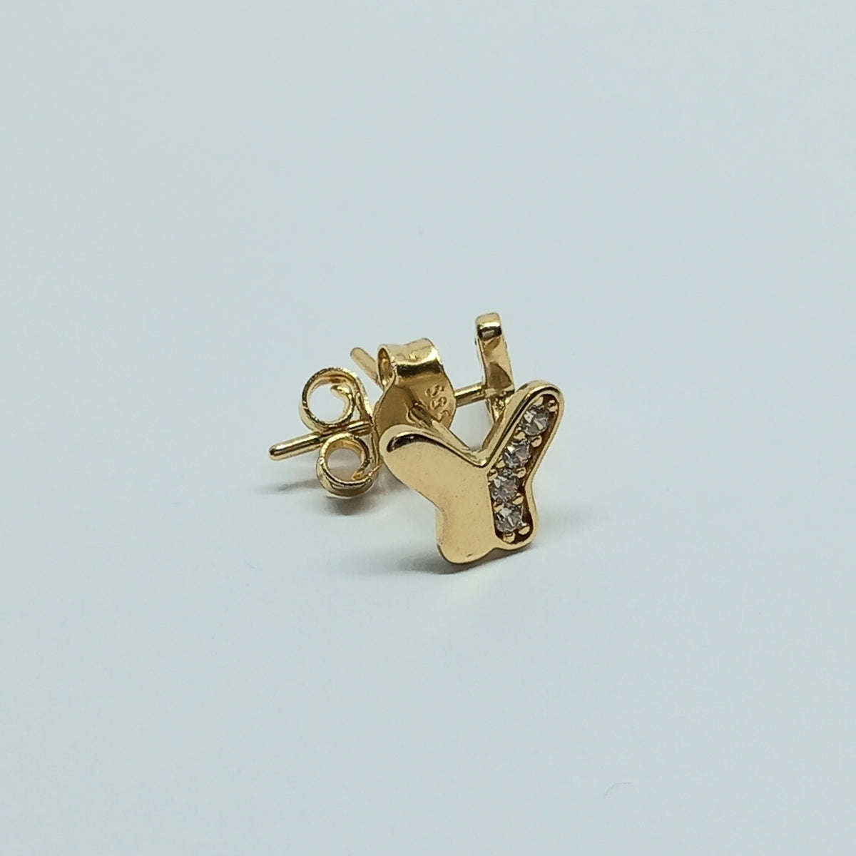 Náušnice ze žlutého zlata 14k . Pecky . Motýl . 1,26g . stav A1