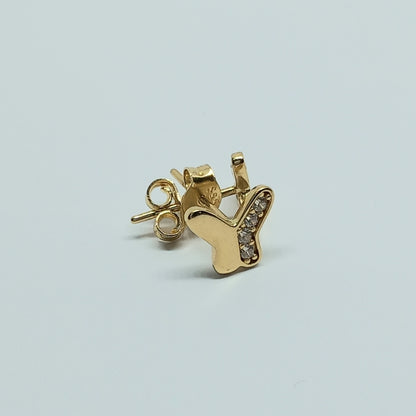 Náušnice ze žlutého zlata 14k . Pecky . Motýl . 1,26g . stav A1