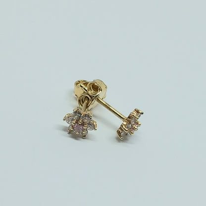 Náušnice ze žlutého zlata 14k . Květ . 1,12g . stav A1