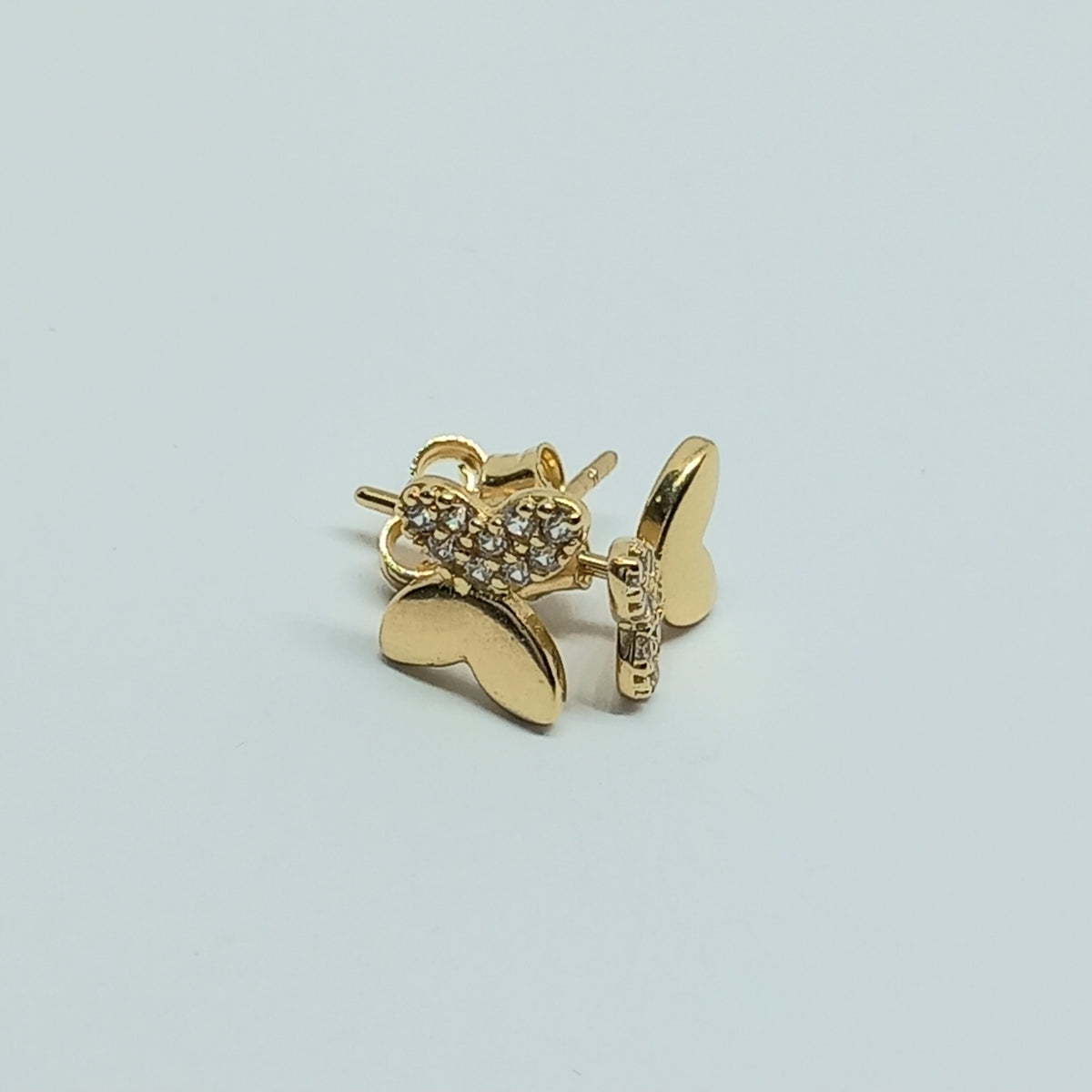 Náušnice ze žlutého zlata 14k . Pecky . Motýl . 1,20g . stav A1