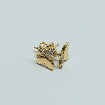 Náušnice ze žlutého zlata 14k . Pecky . Motýl . 1,20g . stav A1