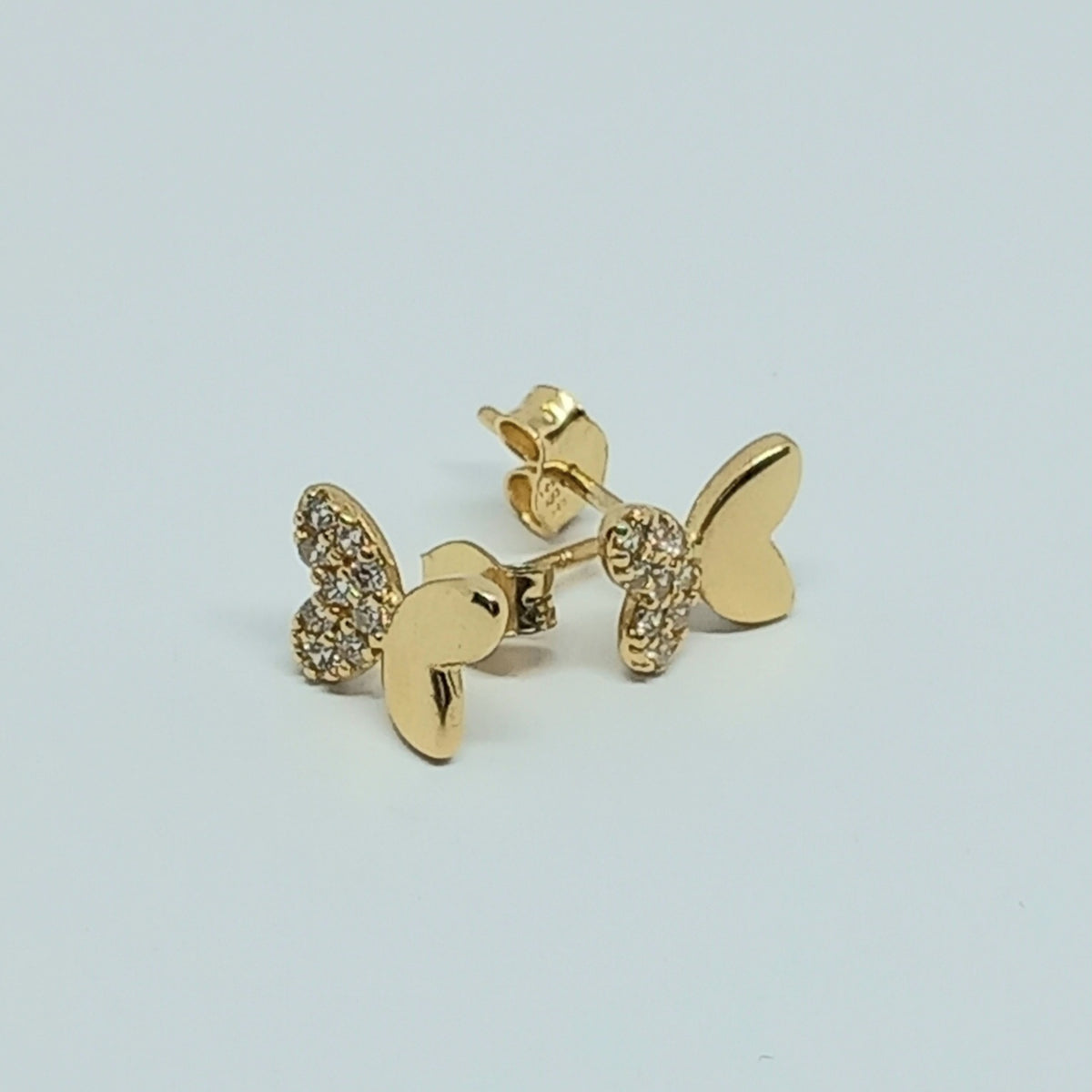 Náušnice ze žlutého zlata 14k . Pecky . Motýl . 1,20g . stav A1