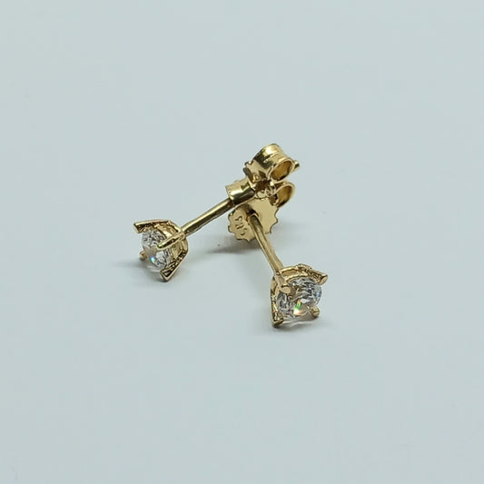 Náušnice ze žlutého zlata 14k . Pecky . 0,65g . stav A1