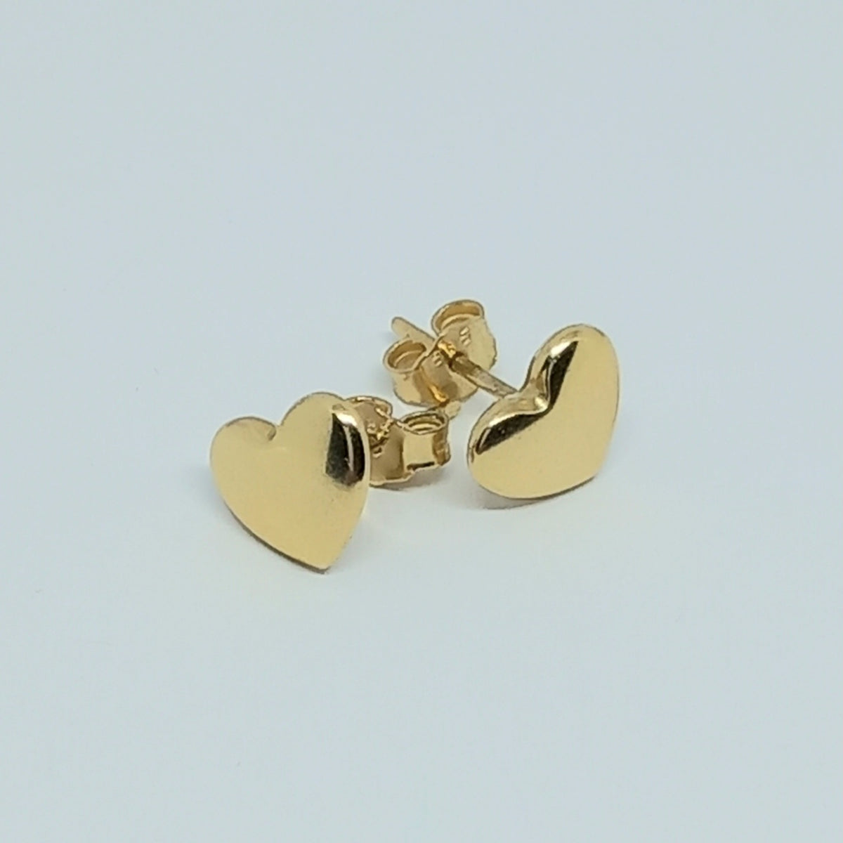 Náušnice ze žlutého zlata 14k . Pecky . Srdce . 1,26g . stav A1