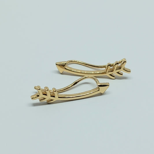 Náušnice ze žlutého zlata 14k . Visací . 1,86g . stav A1