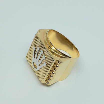 Pánský prsten ze žlutého a bílého zlata 14k . 8,89g . vel. 67 . stav C
