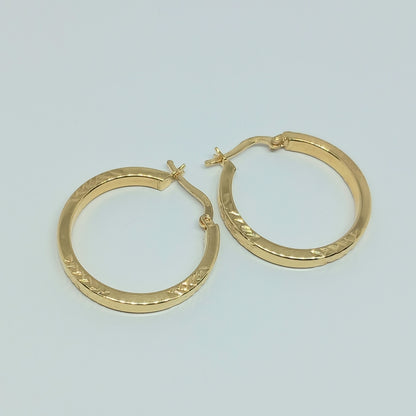 Náušnice ze žlutého zlata 14k . Kruhy . 2,57g . stav B