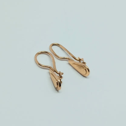 Náušnice z růžového zlata 14k . Visací . 1,95g . stav C