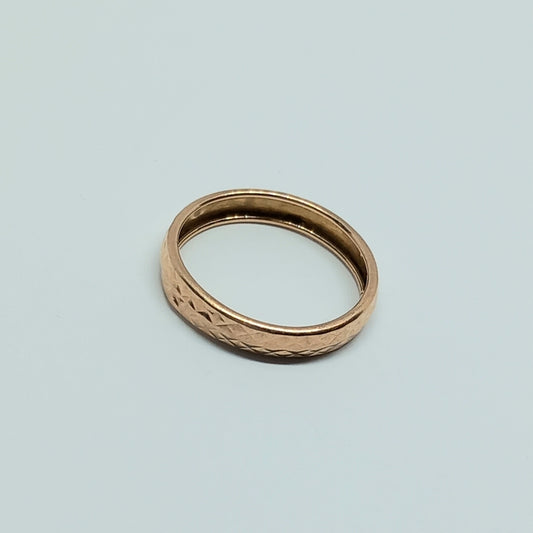Snubní prsten z růžového zlata 14k . 0,78g . vel. 50 . stav C