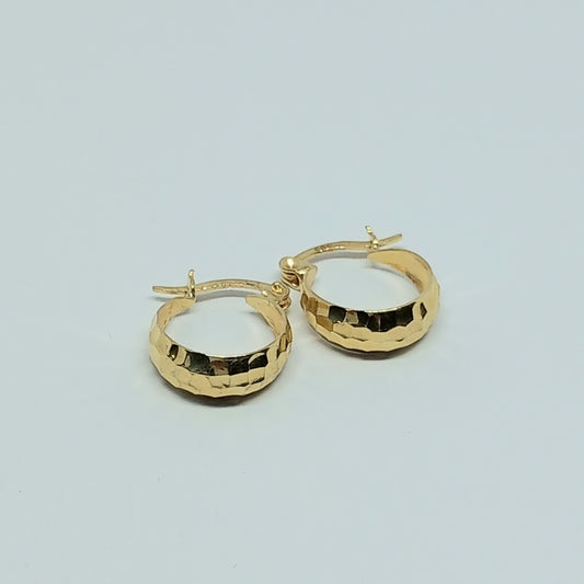 Náušnice ze žlutého zlata 14k . Kruhy . 1,33g . stav A
