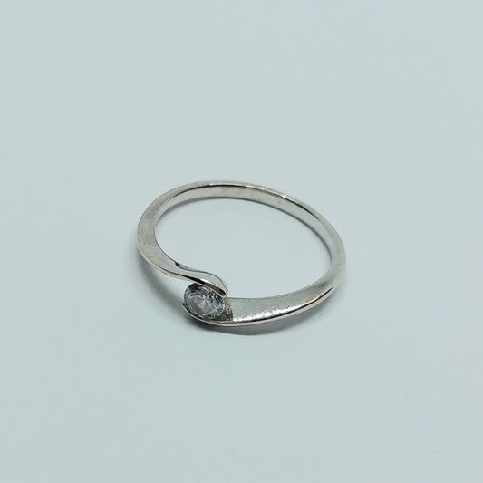 Zlatý prsten - 14k 585/1000 - zlato bílé - použité - vel. 58