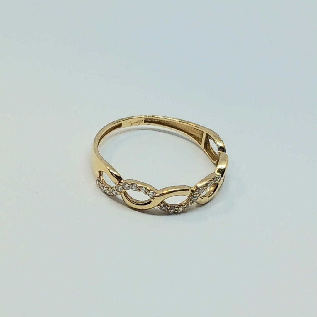 Dámský prsten ze žlutého zlata 14k . vel. 52 . 1,06g . stav B