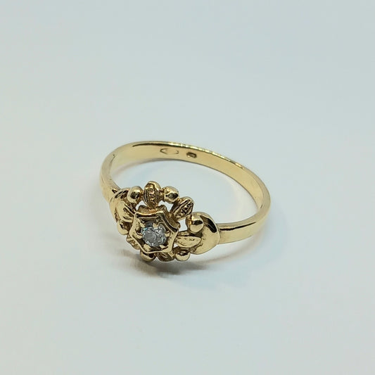 Zlatý prsten 14k 585/1000 - zlato žluté - použité - vel. 57
