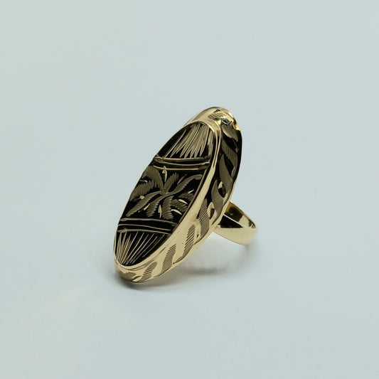 Dámský prsten ze žlutého zlata 14k . vel. 57 . 2,55g . stav B