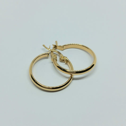 Náušnice ze žlutého zlata 14k . Kruhy . 1,99g . stav A1