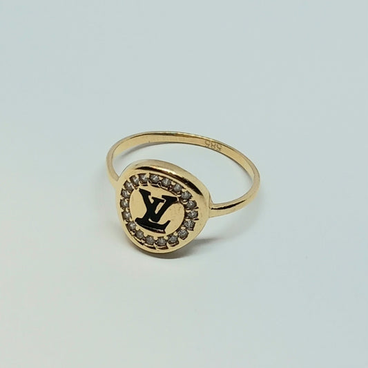 Zlatý prsten 14k 585/1000 LV - zlato žluté - použité - vel. 55