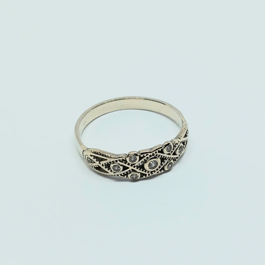 Zlatý prsten 14k 585/1000 - zlato bílé - použité - vel. 58