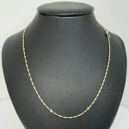 Dámský zlatý řetěz ze žlutého zlata 14k . Singapur . 49,5cm . 0,91g . stav A