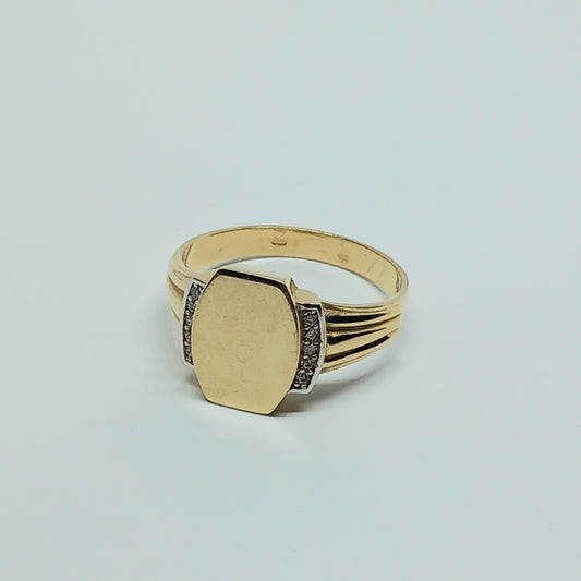 Pánský prsten ze žlutého zlata 14k . vel. 64 . 4,71g . stav A1