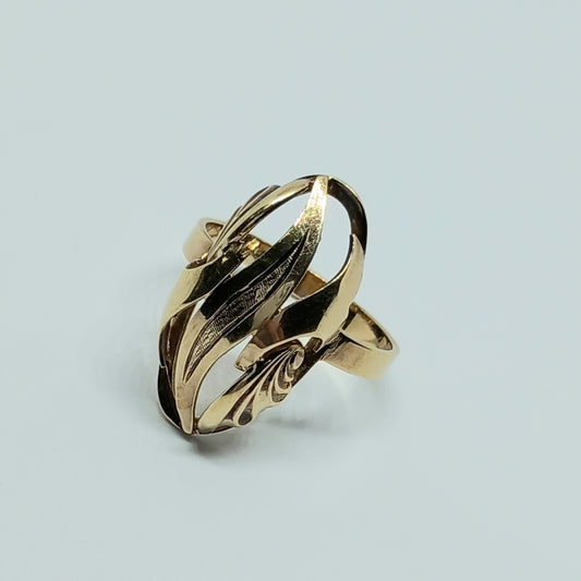 Dámský prsten ze žlutého zlata 14k . 3,37g . vel. 54 . stav B