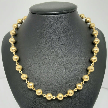 Zlatý řetěz 14k 585/1000 Kuličky - zlato žluté - použité - 60cm