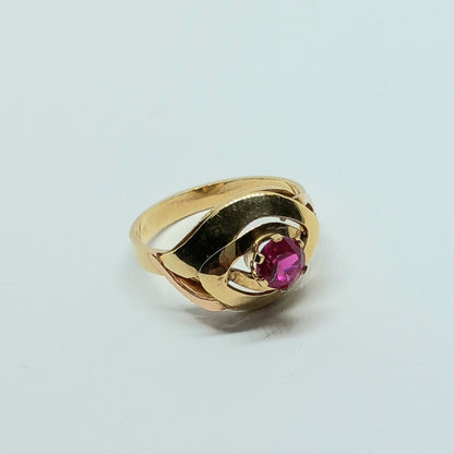 Dámský prsten ze žlutého a růžového zlata 14k . vel. 55 . 3,22g . stav B