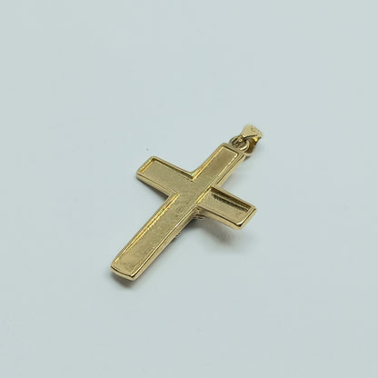 Přívěšek ze žlutého a bílého zlata 14k . Kříž . 1,38g . stav A1