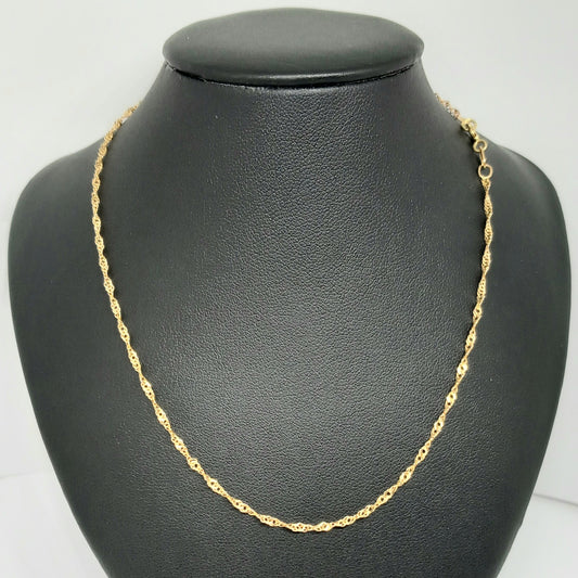 Zlatý řetěz 14k 585/1000 Singapur - zlato žluté a růžové - použité - 42cm