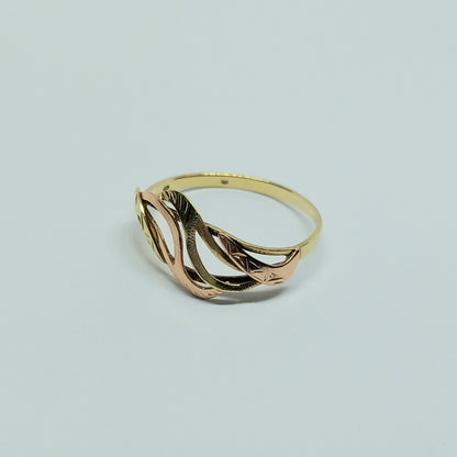Zlatý prsten 14k 585/1000 - zlato žluté a růžové - vel. 62