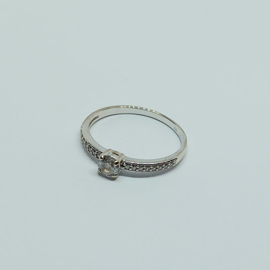 Zlatý prsten 14k 585/1000 - zlato bílé - použité - vel. 54