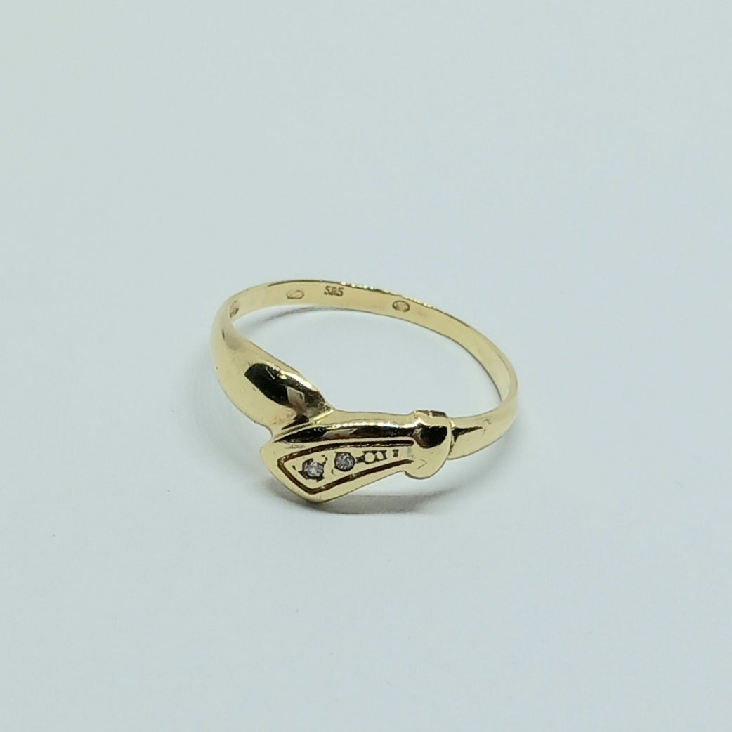 Zlatý prsten 14k 585/1000 - zlato žluté - použité - vel. 55