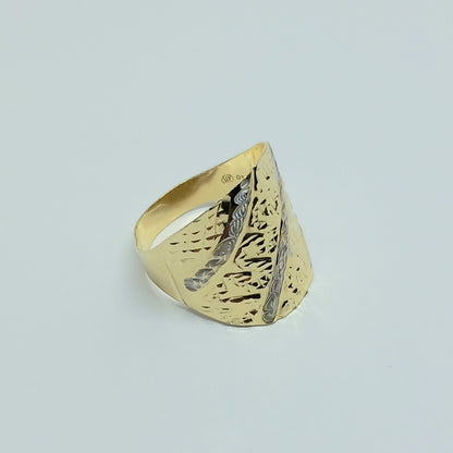 Dámský prsten ze žlutého a bílého zlata 14k . vel. 58 . 2,70g . stav B