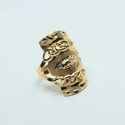 Zlatý prsten ze žlutého zlata 14k . vel. 58 . 4,68g . stav A