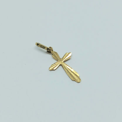 Přívěšek Kříž ze žlutého zlata 14k 585/1000 . 0,50g . stav B