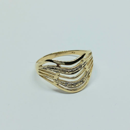 Zlatý prsten 14k 585/1000 - zlato žluté - jako nové - vel. 56