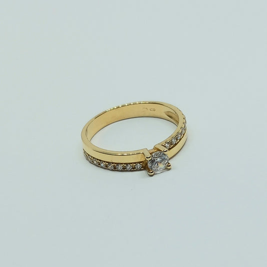 Zlatý prsten 14k 585/1000 - zlato žluté - použité - vel. 53