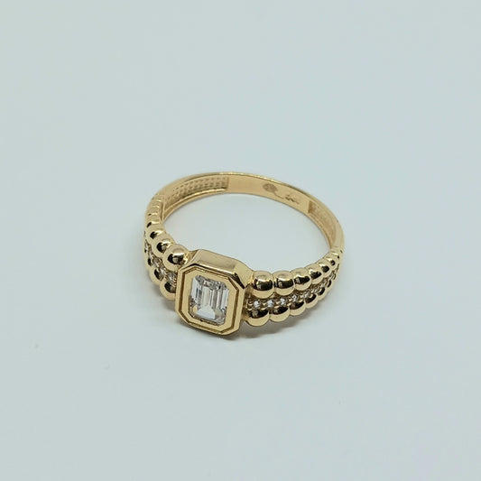 Zlatý prsten 14k 585/1000 - zlato žluté - použité - vel. 60