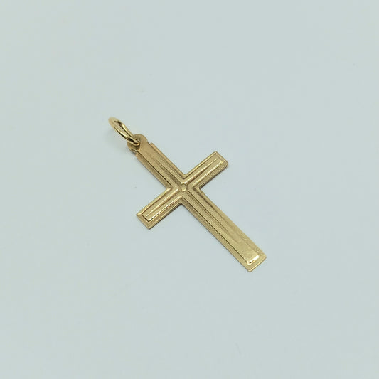 Zlatý přívěšek ze žlutého zlata 14k . Kříž . 0,61g . stav B