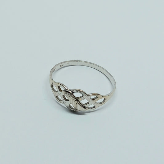 Zlatý prsten 14k 585/1000 - zlato bílé - použité - vel. 57