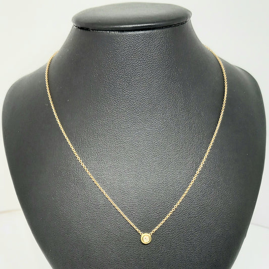 Zlatý řetěz s přívěškem 14k 585/1000 Briliant - zlato žluté - použité - 39,5cm