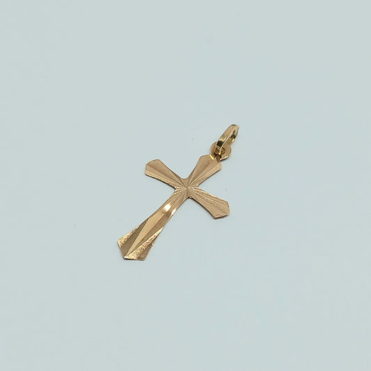 Zlatý přívěšek 14k 585/1000 Kříž - zlato růžové - použité